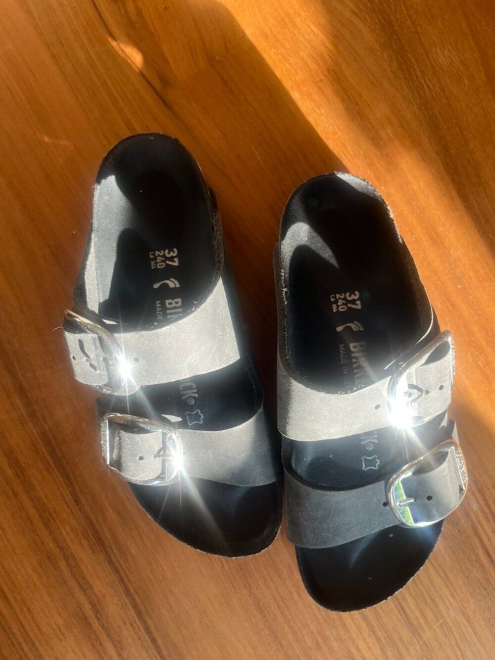 Birkenstock Arizona Big Buckle Black Leather Sandals EU 37